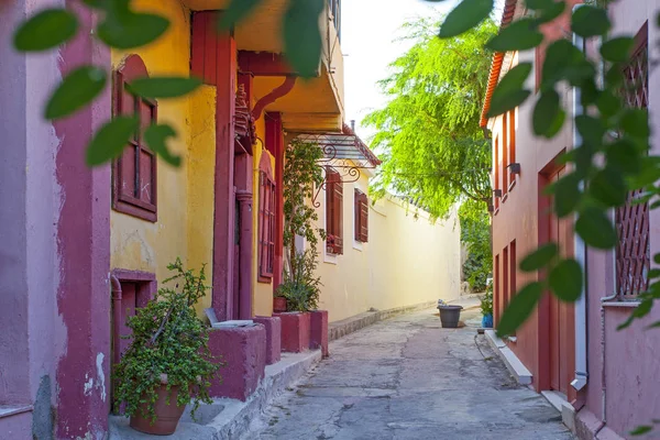 アテネの美しい明るい家や植木鉢 グリース — ストック写真