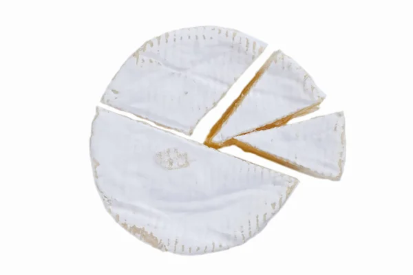 Delicios Camembert Käse Isolation Auf Weiß — Stockfoto