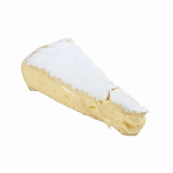 Delícios Queijo Camembert Isolamento Branco — Fotografia de Stock