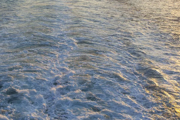 Cores Incríveis Água Com Ondas Mar Mediterrâneo — Fotografia de Stock