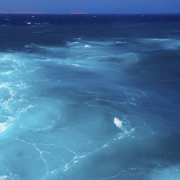 Colori Incredibili Acqua Con Onde Del Mar Mediterraneo — Foto Stock