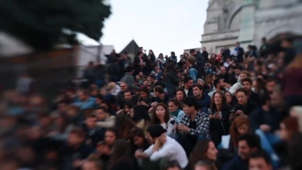 París Francia Octubre Basílica Del Sagrado Corazón Día Verano Gran — Vídeo de stock