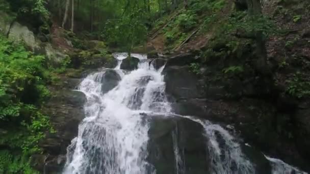 Waterval Shepit Buurt Van Synevyr Meer Bij Oekraïne Karpaten Genomen — Stockvideo