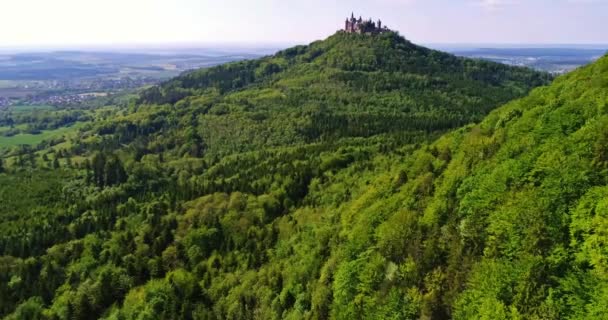 Widok Lotu Ptaka Słynnego Zamku Hohenzollern Niemcy — Wideo stockowe