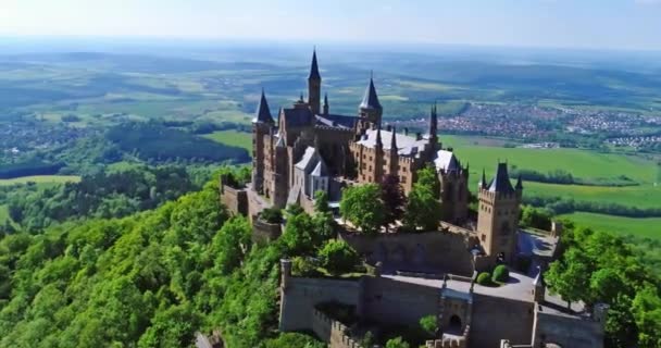 Αεροφωτογραφία Του Διάσημου Hohenzollern Castle Γερμανία — Αρχείο Βίντεο