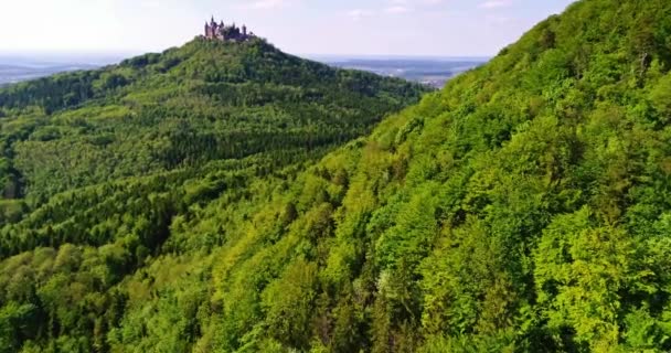 Widok Lotu Ptaka Słynnego Zamku Hohenzollern Niemcy — Wideo stockowe