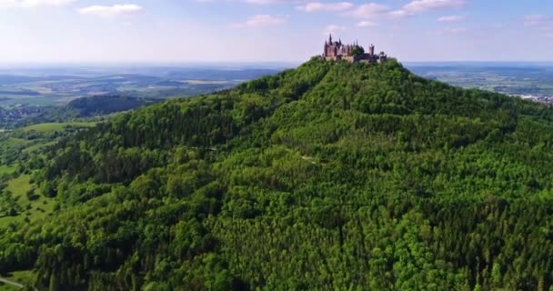 Veduta Aerea Del Famoso Castello Hohenzollern Germania Video Scattato Con — Video Stock