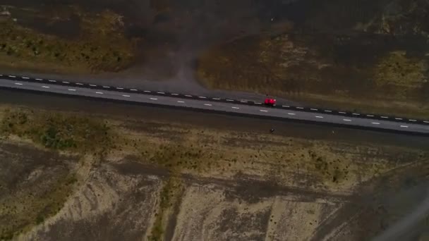 Paisajes Autopistas Islandia Tomados Con Dron — Vídeo de stock