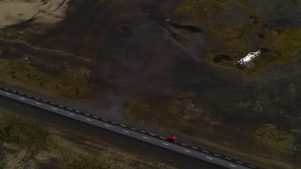 Krajiny Dálnice Islandu Dronem — Stock video