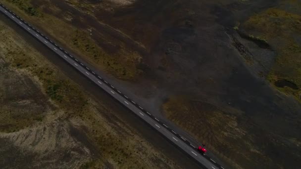 Mit Drohne Fotografierte Landschaften Und Autobahnen Islands — Stockvideo
