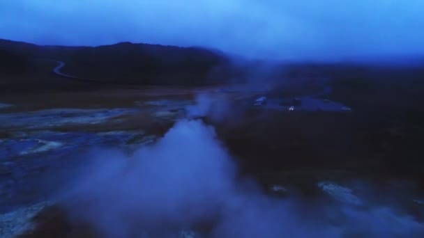 Islandês Vídeo Aéreo Capturado Por Drone Beautiful Paisagem Hveraronf Uma — Vídeo de Stock