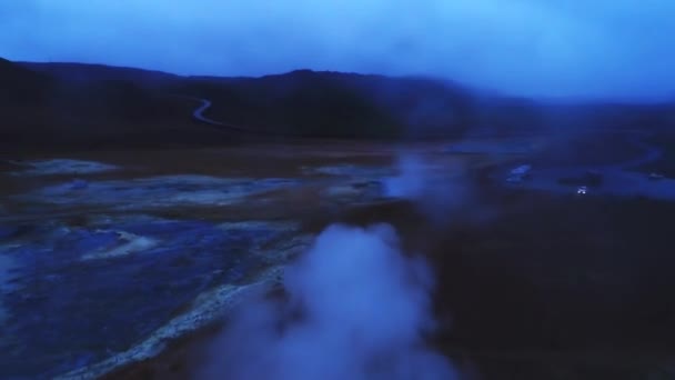 Islandzki Film Powietrza Uchwycony Przez Drona Piękny Krajobraz Hveraronf Obszarze — Wideo stockowe