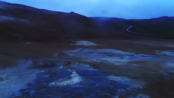 Vídeo Aéreo Islandés Capturado Por Drón Hermoso Paisaje Hveraronf Una — Vídeos de Stock