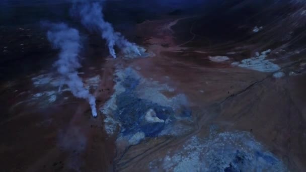 Vídeo Aéreo Islandés Capturado Por Drón Hermoso Paisaje Hveraronf Una — Vídeo de stock