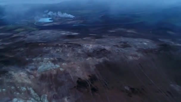 Vidéo Aérienne Islandaise Capturée Par Drone Beau Paysage Hveraronf Dans — Video