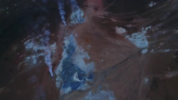 Islandské Letecké Video Zachycené Dronem Krásná Krajina Hveraronfu Oblasti Aktivního — Stock video