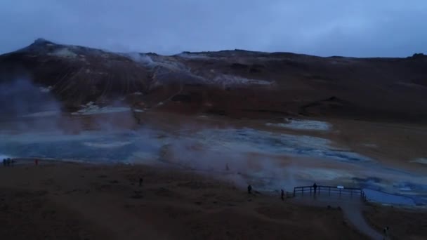 Ісландське Повітряне Відео Зняте Дроном Прекрасний Пейзаж Гвераронфі Області Активного — стокове відео