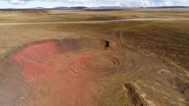 Landskapsarkitektur Den Röda Jorden Island Vulkaniska — Stockvideo