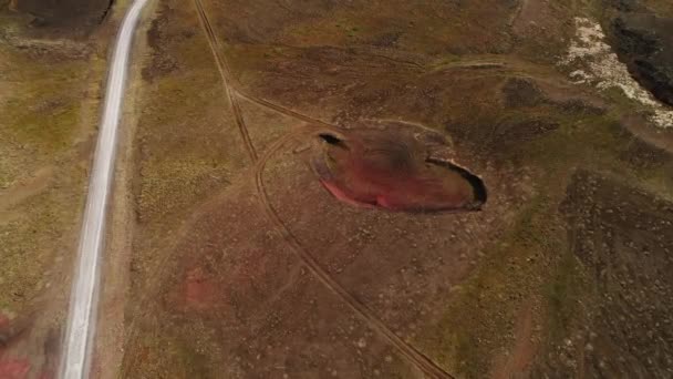 Paisajista Tierra Roja Islandia Volcánico — Vídeo de stock