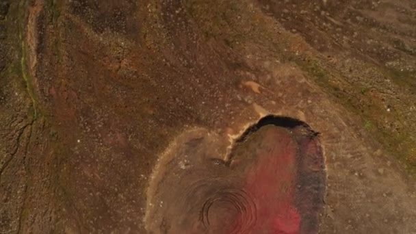 Paysager Terre Rouge Islande Volcanique Drone Vidéo — Video