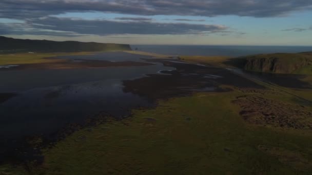 从天空 无人机拍下的冰岛景观 — 图库视频影像