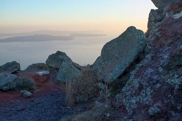 Laut Aegean Dan Sifat Pulau Santorini Yunani — Stok Foto