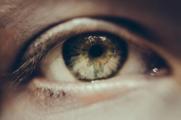 Zbliżenie Kobiet Zielone Oko — Zdjęcie stockowe