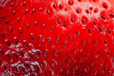 Parlak kırmızı sulu çilek yakın plan