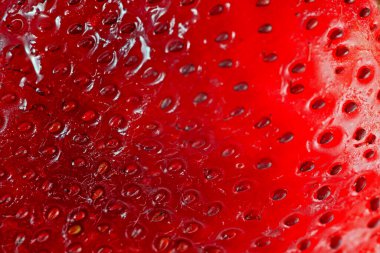 Parlak kırmızı sulu çilek yakın plan