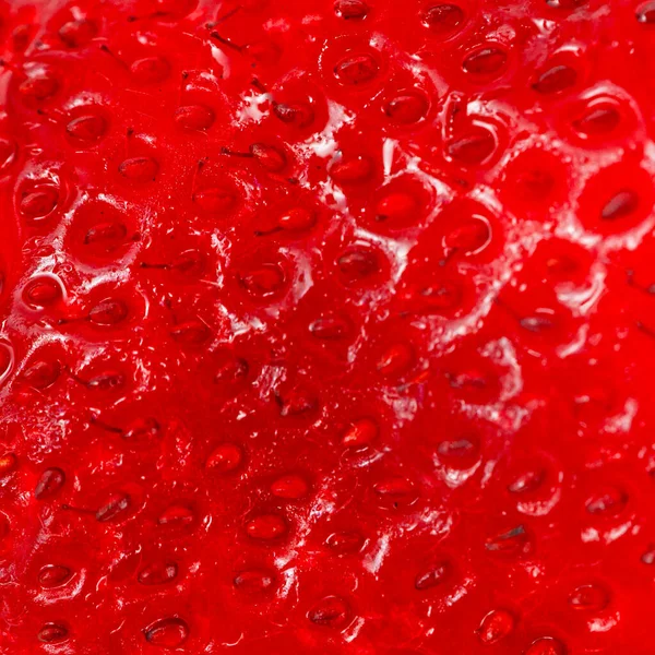 Bright Red Juicy Strawberry Closeup Background — Stock Photo, Image