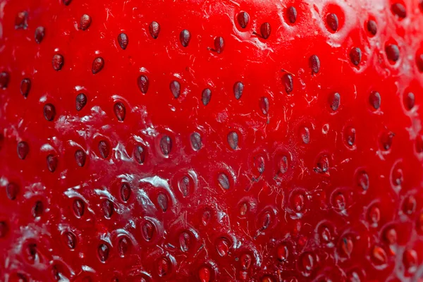 Bright Red Juicy Strawberry Closeup Background — Stock Photo, Image