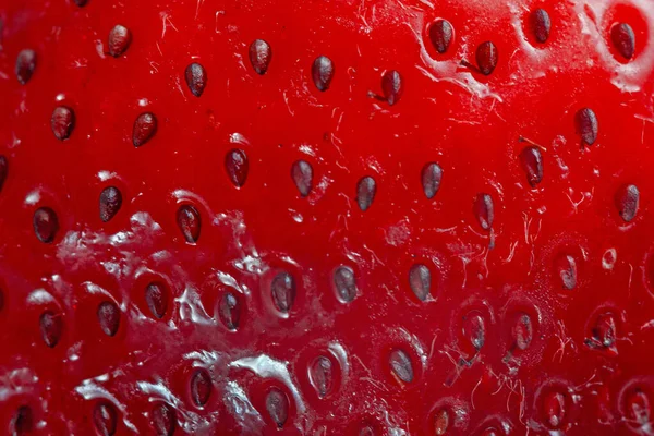 Brilhante Vermelho Suculento Morango Closeup Fundo — Fotografia de Stock