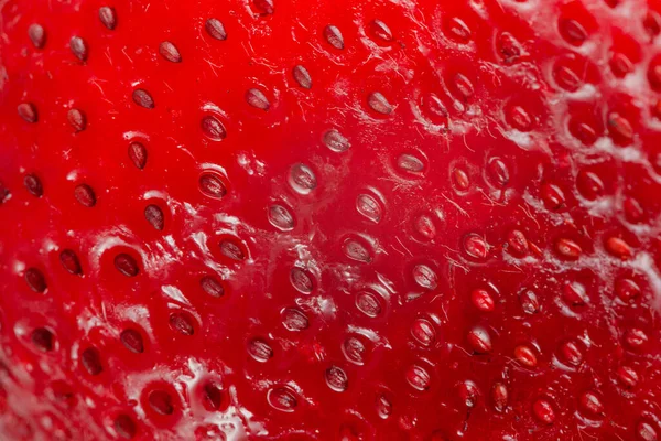 Brilhante Vermelho Suculento Morango Closeup Fundo — Fotografia de Stock