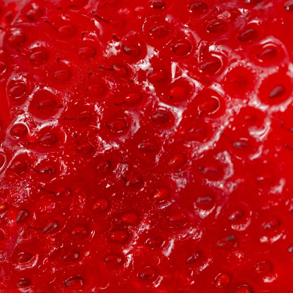 Brilhante Vermelho Suculento Morango Closeup Fundo — Fotografia de Stock