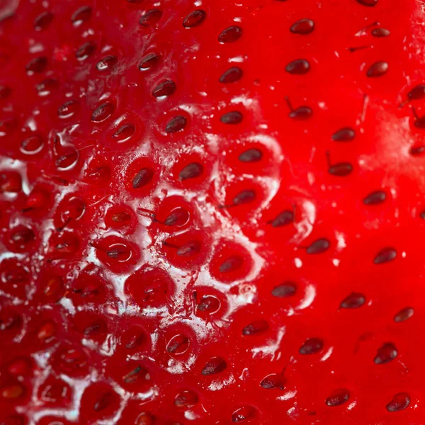 Brilhante Vermelho Suculento Morango Closeup Fundo — Fotografia de Stock