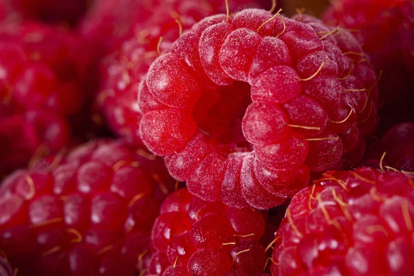 Bright Fresh Vitaminous Raspberry Closeup Backround — Stock Photo, Image