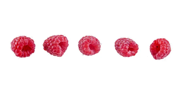 Bright Ripe Raspberry Isolated White Background Close — Stock Photo, Image