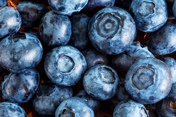 Frische Saftige Blaubeeren Nahaufnahme Hintergrund — Stockfoto