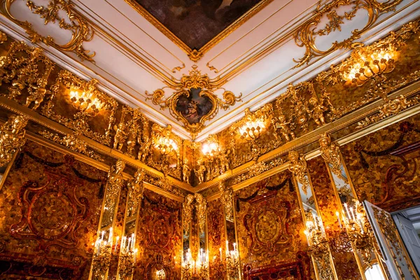 Petersburg Ryssland Juni Inredning Catherine Palace Amber Room Augusti 2013 — Stockfoto