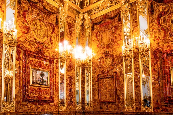 Petersburg Russia June Interior Catherine Palace Amber Room August 2013 — Stock Photo, Image