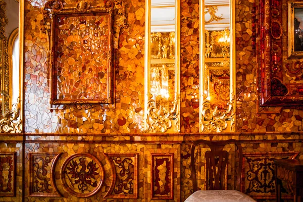 Petersburg Rusia Junio Interior Del Palacio Catalina Sala Ámbar Agosto — Foto de Stock
