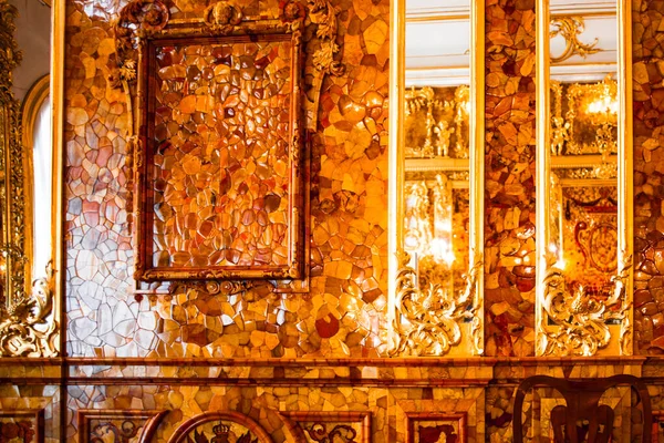 Petersburg Ryssland Juni Inredning Catherine Palace Amber Room Augusti 2013 — Stockfoto