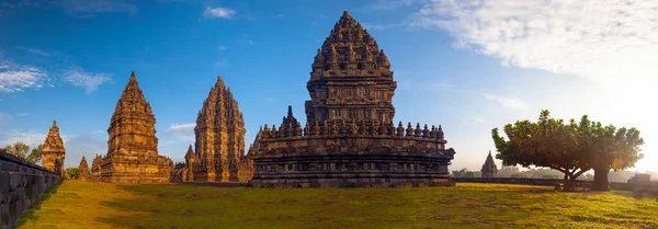 Templo Prambanan Madrugada Indonesia —  Fotos de Stock