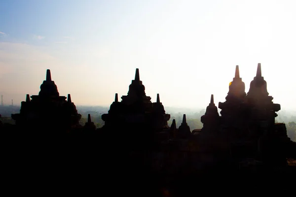 Templo Borobudur Mañana Isla Java Indonesia — Foto de Stock