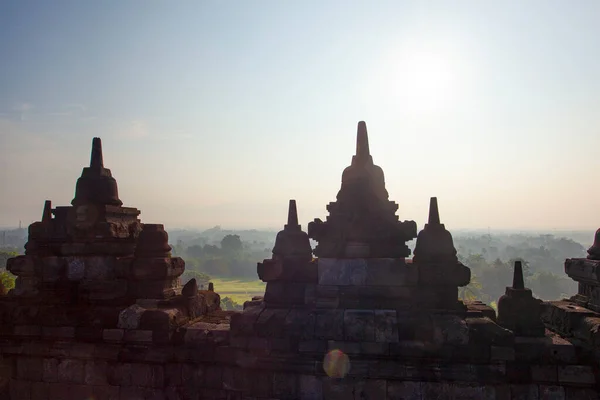 Templo Borobudur Mañana Isla Java Indonesia —  Fotos de Stock