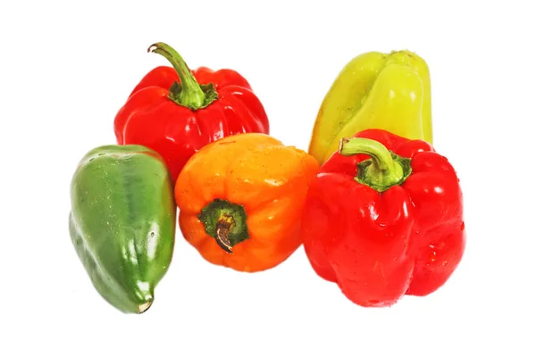 Színes Paprika Bors Izolált Fehér Alapon — Stock Fotó