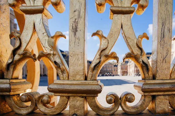 Castelo Versalhes França Vista Portão Dourado Para Palácio Residência Real — Fotografia de Stock