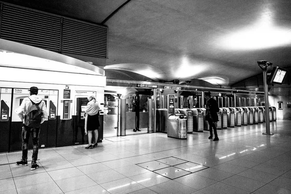 Paris França Outubro 2016 Interior Estação Bibliotheque Francois Mitterrand Rer — Fotografia de Stock