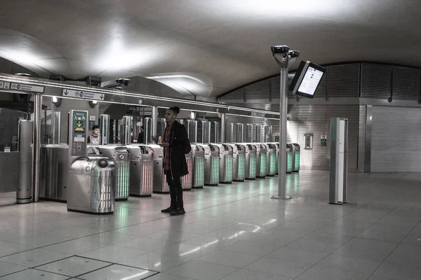 París Francia Octubre 2016 Interior Estación Francois Mitterrand Rer Transporte —  Fotos de Stock