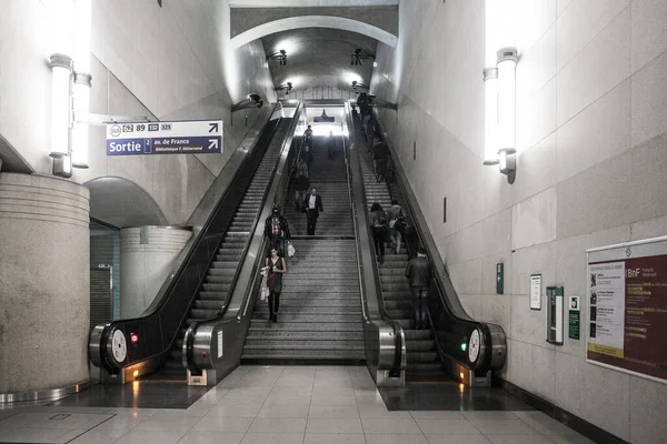 Paris França Outubro 2016 Interior Estação Bibliotheque Francois Mitterrand Rer — Fotografia de Stock